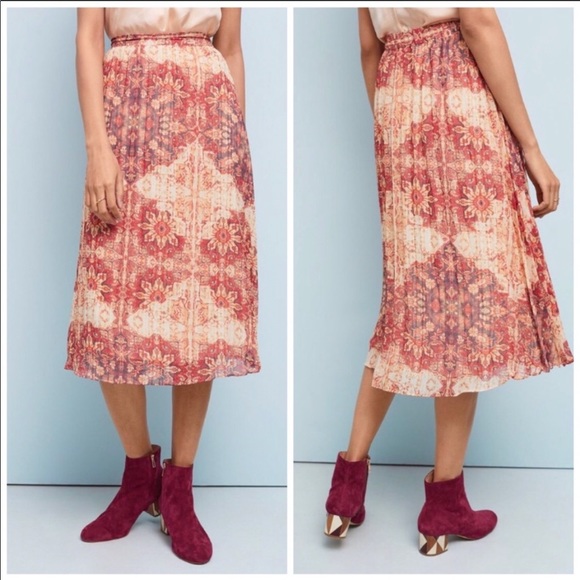 Anthropologie NWT Laurel Canyon Long Skirt Pleated - Picture 9 of 10